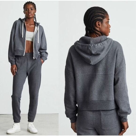 Everlane The Track Organic Cotton Zip-Up Hoodie in Faded Blue size small - Picture 1 of 7
